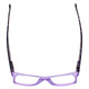 Top View of Calabria Morgan Rectangular Designer Blue Light Glasses 52mm Violet Frost Purple