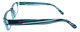 Side View of Calabria Jordan 2 Rectangular Designer Blue Light Block Glasses 50mm in Rad Blue