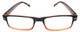 Front View of Calabria Jordan 2 Rectangular Designer Blue Light Glasses 50mm Rad Whiskey Brown