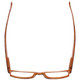 Top View of Calabria Mira Rectangular Designer Blue Light Block Glasses 50 mm Apricot Orange