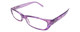 Profile View of Calabria Dora Round Designer Progressive Blue Light Glasses 50mm in Grape Purple