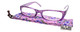 Front and Case View of Calabria Dora Round Designer Progressive Blue Light Glasses 50mm in Grape Purple