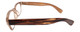Side View of Calabria Drew Square Designer Progressive Blue Light Glasses 48mm in Brown Smoke