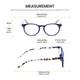 Calabria MDR8003 Ladies Navy Blue Crystal Spot 47mm Eyeglasses w/Custom L&R Lens