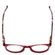 Top View of Calabria MDR8003 Designer Reading Eye Glasses with Custom Cut Powered Lenses in Maroon Red Crystal Spot Unisex Oval Full Rim Acetate 47 mm