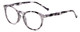 Profile View of Calabria MDR8003 Designer Reading Eye Glasses with Custom Cut Powered Lenses in Grey Tortoise Black Unisex Oval Full Rim Acetate 47 mm
