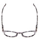 Top View of Calabria MDR8003 Designer Reading Eye Glasses with Custom Cut Powered Lenses in Grey Tortoise Black Unisex Oval Full Rim Acetate 47 mm