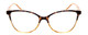 Front View of Calabria MDR8004 Designer Reading Eye Glasses with Custom Cut Powered Lenses in Tortoise Fade Amber Crystal Ladies Cateye Full Rim Acetate 49 mm