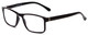 Profile View of Calabria L2007 Mens Square Full Rim 54mm Designer Reading Glasses in Gloss Black