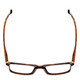 Top View of Calabria L2007 Designer Reading Eye Glasses with Custom Cut Powered Lenses in Tortoise Havana Brown Gold Mens Square Full Rim Acetate 54 mm