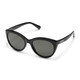 Profile View of Suncloud Cityscape Polarized Sunglasses Ladies Acetate Cateye in Gloss Black & Gray Green