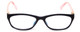 Front View of Ann Taylor 020 Women Cateye 52mm Designer Reading Glasses Navy Blue Crystal Pink