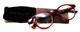 Top View of Ann Taylor ATR030 Women Round 47mm Designer Reading Glasses in Red Pink Tortoise