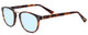 Profile View of Scott&Zelda SZ7436 Designer Progressive Lens Blue Light Blocking Eyeglasses in Tortoise Havana Brown Gold Silver Studs Unisex Oval Full Rim Acetate 49 mm