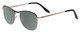 Profile View of Scott&Zelda SZ7451 Designer Polarized Sunglasses with Custom Cut Smoke Grey Lenses in Matte Black Gold Gloss Tips Unisex Classic Full Rim Metal 55 mm