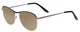 Profile View of Scott&Zelda SZ7451 Designer Polarized Reading Sunglasses with Custom Cut Powered Amber Brown Lenses in Matte Blue Gun Metal Silver Black Tips Unisex Classic Full Rim Metal 55 mm