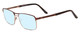 Profile View of Scott&Zelda SZ7454 Designer Blue Light Blocking Eyeglasses in Matte Brown Satin Copper Unisex Rectangle Full Rim Metal 55 mm