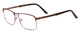Profile View of Scott&Zelda SZ7454 Designer Progressive Lens Blue Light Blocking Eyeglasses in Matte Brown Satin Copper Unisex Rectangle Full Rim Metal 55 mm