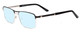 Profile View of Scott&Zelda SZ7454 Designer Blue Light Blocking Eyeglasses in Matte Black Silver Unisex Rectangle Full Rim Metal 55 mm