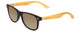 Profile View of Coyote Woodie Designer Polarized Sunglasses with Custom Cut Amber Brown Lenses in Black Silver Brown Bamboo Wood Unisex Classic Full Rim Wood 52 mm