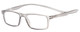 Profile View of Magz Gramercy Magnetic Neck Hanging Reading Glasses w/ Snap It Design in Crystal Transparent Smoke Gray