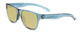 Profile View of Smith Optics Lowdown Slim 2 Designer Polarized Reading Sunglasses with Custom Cut Powered Sun Flower Yellow Lenses in Crystal Stone Green Blue Unisex Classic Full Rim Acetate 53 mm