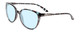 Profile View of Smith Optics Cheetah Designer Blue Light Blocking Eyeglasses in Sky Tortoise Havana Marble Brown Ladies Cateye Full Rim Acetate 54 mm