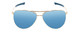 Front View of Smith Serpico 2 Aviator Sunglasses in Gold/Chromapop Polarized Blue Mirror 65 mm