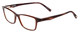 Profile View of Jones New York J230 Designer Reading Eye Glasses with Custom Cut Powered Lenses in Brown Alligator Skin Print Ladies Square Full Rim Acetate 48 mm