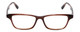 Front View of Jones New York J230 Designer Reading Eye Glasses with Custom Cut Powered Lenses in Brown Alligator Skin Print Ladies Square Full Rim Acetate 48 mm