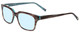Profile View of Jones New York J753 Designer Progressive Lens Blue Light Blocking Eyeglasses in Brown Marble Crystal Azure Blue Unisex Square Full Rim Acetate 52 mm