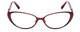 Front View of Jones New York J475 Designer Reading Eye Glasses with Custom Cut Powered Lenses in Burgundy Red Ladies Cateye Full Rim Metal 53 mm