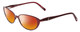 Profile View of Jones New York J475 Designer Polarized Sunglasses with Custom Cut Red Mirror Lenses in Burgundy Red Ladies Cateye Full Rim Metal 53 mm