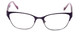 Front View of Lucky Brand D100 Designer Reading Eye Glasses with Custom Cut Powered Lenses in Purple Cheetah Lavender Ladies Oval Full Rim Metal 52 mm