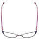 Top View of Lucky Brand D100 Designer Reading Eye Glasses with Custom Cut Powered Lenses in Purple Cheetah Lavender Ladies Oval Full Rim Metal 52 mm