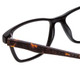 Close Up View of Jones New York J230 Designer Single Vision Prescription Rx Eyeglasses in Black Tortoise Alligator Skin Print Ladies Square Full Rim Acetate 48 mm