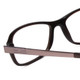 Close Up View of Porsche Designs P8207-A Designer Reading Eye Glasses with Custom Cut Powered Lenses in Dark Brown Unisex Cateye Full Rim Acetate 53 mm
