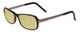 Profile View of Porsche Designs P8207-A Designer Polarized Reading Sunglasses with Custom Cut Powered Sun Flower Yellow Lenses in Dark Brown Unisex Cateye Full Rim Acetate 53 mm