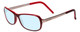 Profile View of Porsche Designs P8207-B Designer Progressive Lens Blue Light Blocking Eyeglasses in Crystal Burgundy Red Gun Metal Silver Unisex Cateye Full Rim Acetate 53 mm