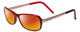 Profile View of Porsche Designs P8207-B Designer Polarized Sunglasses with Custom Cut Red Mirror Lenses in Crystal Burgundy Red Gun Metal Silver Unisex Cateye Full Rim Acetate 53 mm