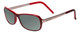 Profile View of Porsche Designs P8207-B Designer Polarized Reading Sunglasses with Custom Cut Powered Smoke Grey Lenses in Crystal Burgundy Red Gun Metal Silver Unisex Cateye Full Rim Acetate 53 mm