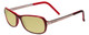 Profile View of Porsche Designs P8207-B Designer Polarized Reading Sunglasses with Custom Cut Powered Sun Flower Yellow Lenses in Crystal Burgundy Red Gun Metal Silver Unisex Cateye Full Rim Acetate 53 mm