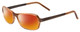 Profile View of Porsche Designs P8207-C Designer Polarized Sunglasses with Custom Cut Red Mirror Lenses in Light Brown Unisex Cateye Full Rim Acetate 53 mm