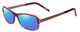 Profile View of Porsche Designs P8207-D Designer Polarized Reading Sunglasses with Custom Cut Powered Blue Mirror Lenses in Havana Aubergine Red Silver Unisex Cateye Full Rim Acetate 53 mm