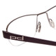Close Up View of Porsche P8211-C Semi-Rimless Designer Reading Glasses Light Gun Metal & Red 52mm