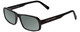 Profile View of Porsche Designs P8215-A Designer Polarized Reading Sunglasses with Custom Cut Powered Smoke Grey Lenses in Black Carbon Fiber Unisex Square Full Rim Acetate 55 mm