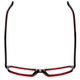 Top View of Porsche Designs P8215-D Designer Reading Eye Glasses with Custom Cut Powered Lenses in Crystal Burgundy Red Carbon Fiber Unisex Square Full Rim Acetate 55 mm