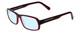 Profile View of Porsche Designs P8215-D Designer Progressive Lens Blue Light Blocking Eyeglasses in Crystal Burgundy Red Carbon Fiber Unisex Square Full Rim Acetate 55 mm