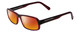 Profile View of Porsche Designs P8215-D Designer Polarized Sunglasses with Custom Cut Red Mirror Lenses in Crystal Burgundy Red Carbon Fiber Unisex Square Full Rim Acetate 55 mm