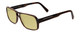 Profile View of Porsche Designs P8217-B Designer Polarized Reading Sunglasses with Custom Cut Powered Sun Flower Yellow Lenses in Brown Carbon Fiber Unisex Square Full Rim Acetate 56 mm